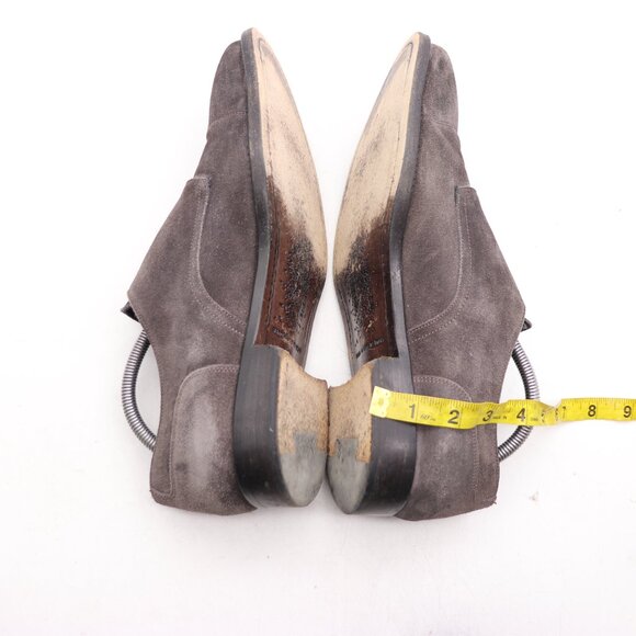 John Varvatos Men\'s Size UK 10 Gray Suede Double Monk Strap Hand made Italy main image 9